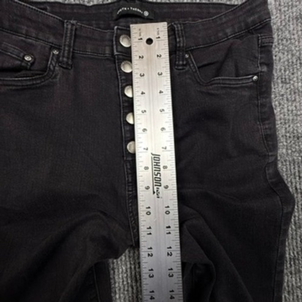 Truth + Theory Women 14 High Rise Button Fly Skinny Jean Black Rinse OM23630H20B - Picture 6 of 16